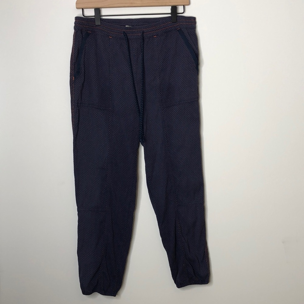 Anthropologie Blue Orange Dot Jogger Pant Cropped